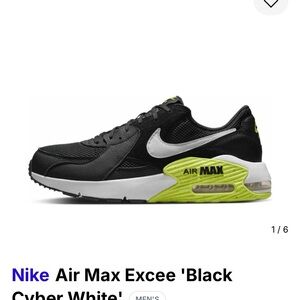 Nike Air Max Excee Men's Shoes - Black, White, and Neon Green